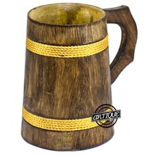 Wooden Beer Mug Cup Viking