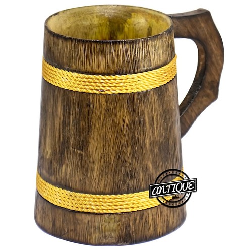 Wooden beer mug - beer, cup
