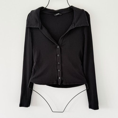 Monki ribbed button front crop - monki,