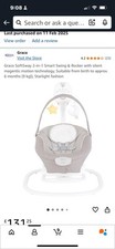 Graco Softsway Baby Swing Chair 2-in-1 Rocker Soother for 0-9 Months