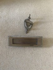 Brass Front Door Letter Plate and Knocker Used In Good Condition Free Postage