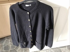 MARKS SPENCER WOOL BLACK CARDIGAN WITH POCKETS SIZE 14 SOME BOBBLING SEE PHOTO