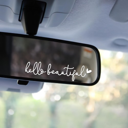 Hello beautiful mirror car van - hello,