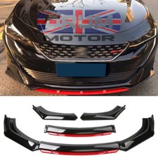 For Peugeot 508 Glossy Black Red Front Bumper Lip Spoiler Splitter Chin Guard
