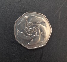 1997 GIBRALTAR 50p Fifty Pence Coin - Ring of Dolphins - Circulated