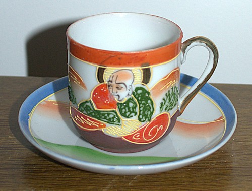 Vintage hand painted oriental - hand-painted,
