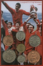 Liverpool FC (LFC) Vintage F.A Cup Final Winners Retro Coin Fan Gift Set 1965