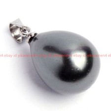 Genuine 12x16mm Natural Black South Sea Shell Pearl Necklace Pendant