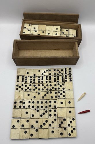 Vintage bone wood double six - vintage,