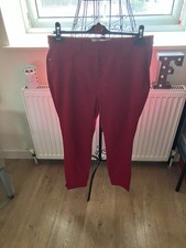 Red Jersey Denim Cropped