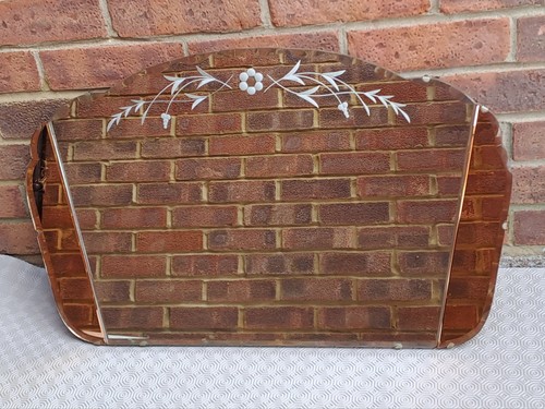 Art deco wall mirror peach - art,