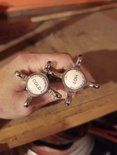 Bristan Birmingham 1901 Chrome Bath Pillar Tap Heads. Traditional Screw Down