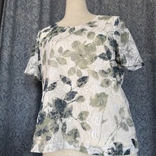 Women’s Eastex Short Sleeve Lace Overlay Smart Summer Blouse Top. Size UK 18