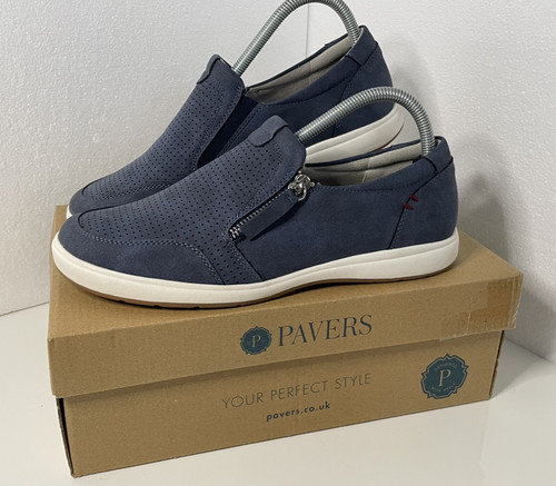 Pavers blue leather trainers - pavers,