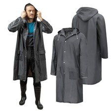 Waterproof PVC Raincoat Unisex Men's Women's Adult Long  Rain Jacket Hooded Coat