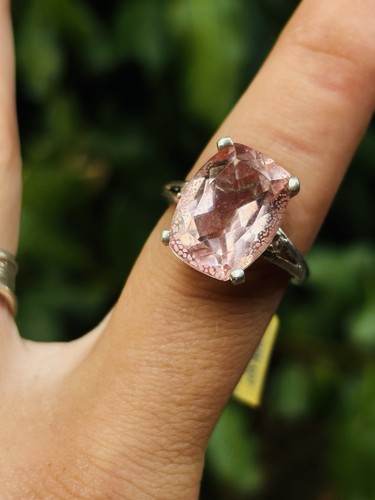 Tjc silver morganite doublet - silver,morganite,
