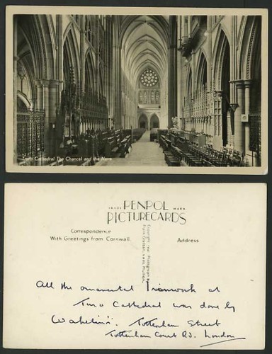 Cornwall old postcard truro - rp,