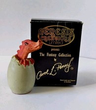 Vintage Hatching Egg Red Dragon ~ Genesis Creations ~ Carol L Penny ~ With Box
