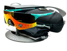 ✅🕶️ OAKLEY EVZERO BLADES 009454 MATTE CELESTE/PRIZM RUBY SUNGLASSES