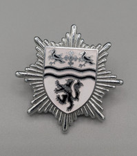Clwyd Fire Service Cap Badge Chrome & Enamel Post-1948