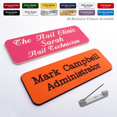 Pin custom engraved name badge - engraved,