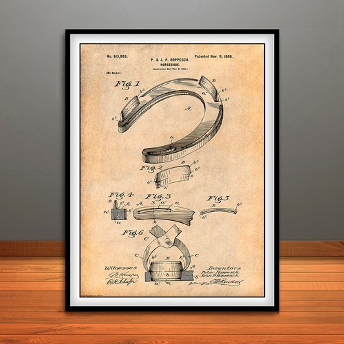1898 horseshoe patent - horseshoe, print