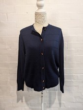 Grazia Ladies Cardigan Navy Blue Button Up size 18 Made in Italy