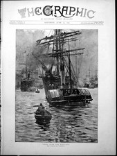 Old Home West'Ard From Painting F. Brangwyn Paddle Steamer Sail Ship