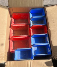 Red / blue Plastic Parts Lin Bins Component Storage Boxes Picking Bin Workshop