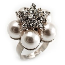 Snow White Faux Pearl Diamante