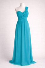 One Shoulder Chiffon Dress