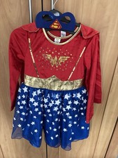 Supergirl Costume With Cape and Eye Mask 7-8years Old