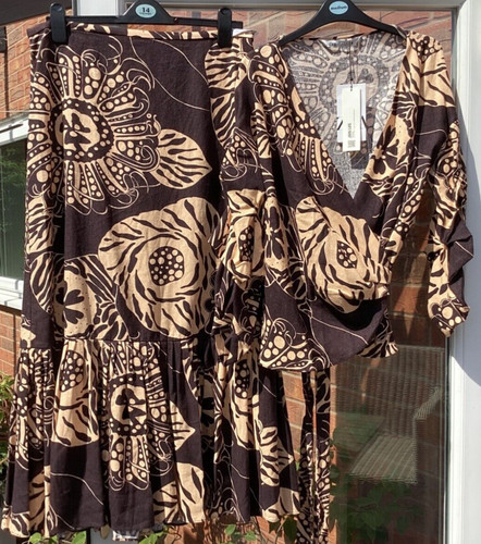 Zara brown beige linen mix - brown, &