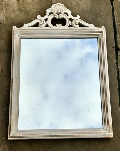 Old french mirror 1900s cream - mirror,