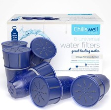 Chillswell 6 x Water Filters | 1 Year Supply | Fits Brita, Aqua Optima, Coopers