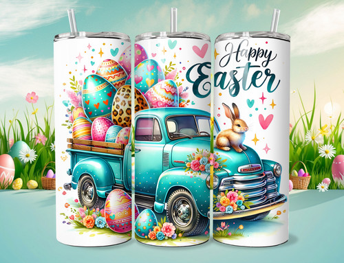 Happy easter truck - bunny, 20oz