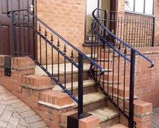 HIGH QUALITY SOLID STEEL SAFETY HANDRAIL / BALUSTRADE WITH RAILHEADS HEAVY DUTY