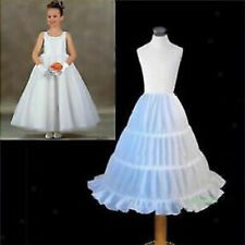 Girl Kids Children  3-Hoop Underskirt Wedding Crinoline Petticoat 2-14Year