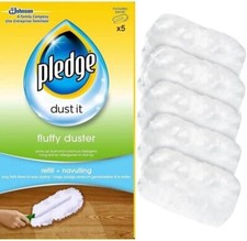Pack of 5 Pledge Fluffy Dusters Refill Long Fluffy Fibres For Easier Dustining