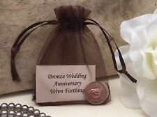 Bronze Wren Farthing Gift for Bronze (8th / 19th) Wedding Anniversary Card
