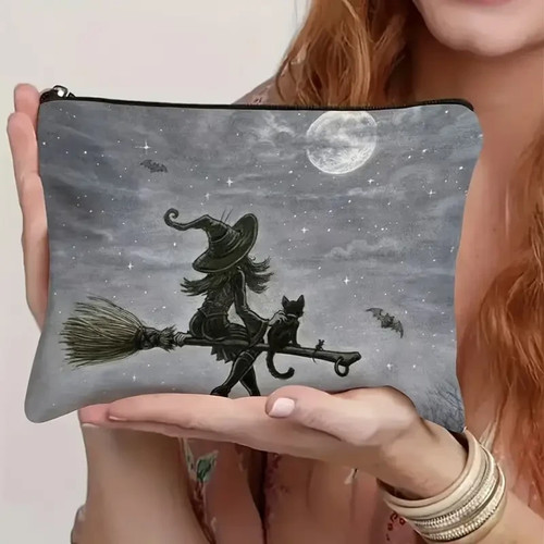 Witch cat broomstick - cat, flying