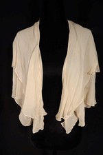 Vintage 1920's French Beige Silk Chiffon Jacket Size Medium Very Good Condition