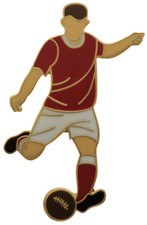 Kelty Hearts Football Player Retro Gold Plated Pin Badge