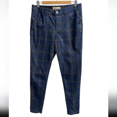 Democracy navy plaid pants - navy,