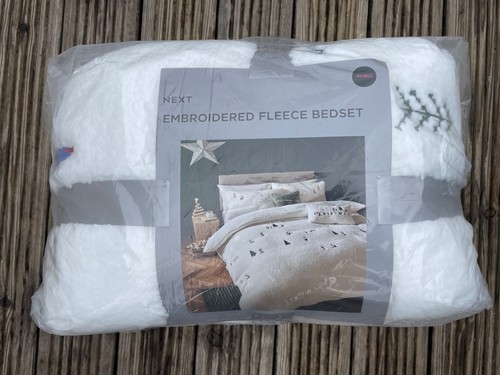 Next white fleece duvet cover - white,