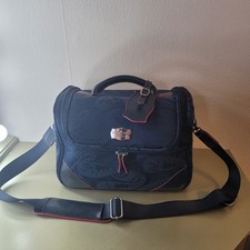 JASPER CONRAN AT TRIPP NAVY BLUE DAMASK PATTERNED OVERNIGHT/VANITY/ FLIGHT BAG