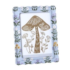 Photo Frame Picture Frame, x1 Blue Wooden Floral Print Photograph Holder 2 Sizes