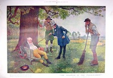 Original Old Antique Print