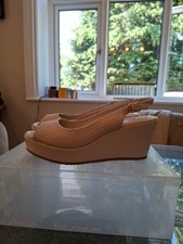 Bottero Beige Reptile Faux Leather Women's Platform Wedge Comfort Shoes Size 6