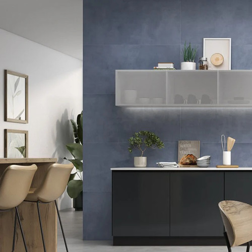 Chic blue rectangle - rectangle, porcelain